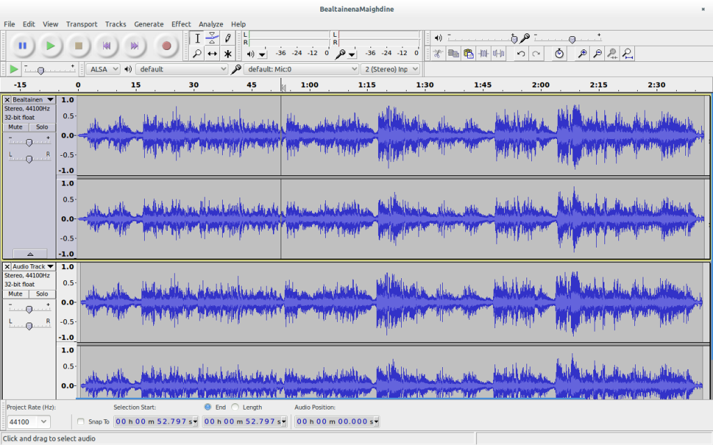 editing podcast in audacity